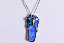 Load image into Gallery viewer, Sterling and opal turtle sandal necklace