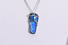 Load image into Gallery viewer, Sterling and opal turtle sandal necklace